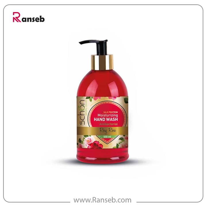 مایع دستشویی آنتی باکتریال شفاف Rosy Rose شون 500 میل Schon Rosy Rose Silk Protein Moisturizing Hand Wash 500ml